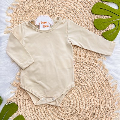 Body Manga Longa em Malha Térmica com Proteção UV50+- Areia